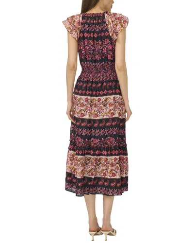 Cece Print Flutter Sleeve Midi Dress In Multi