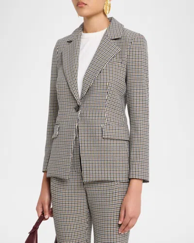 Veronica Beard Healy Houndstooth Dickey Jacket In Multi