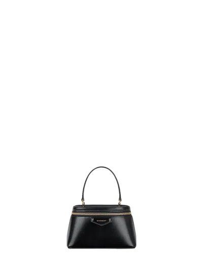 Givenchy Vanity Antigona Leather Handbag With Lettering Logo On The Front In Black