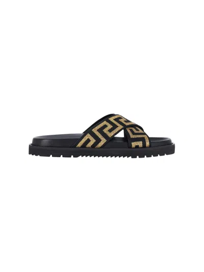 Versace Sandals In Black