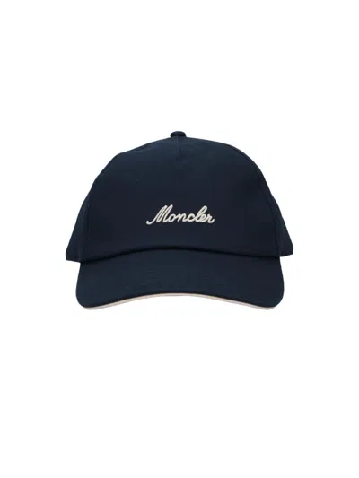 Moncler Casual Cap Curved Brim Eyelet Vents In Blue