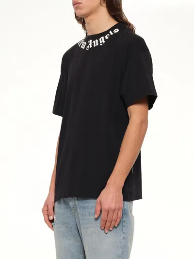 Palm Angels Logo Cotton Crew Neck Regular T Shirt In Black