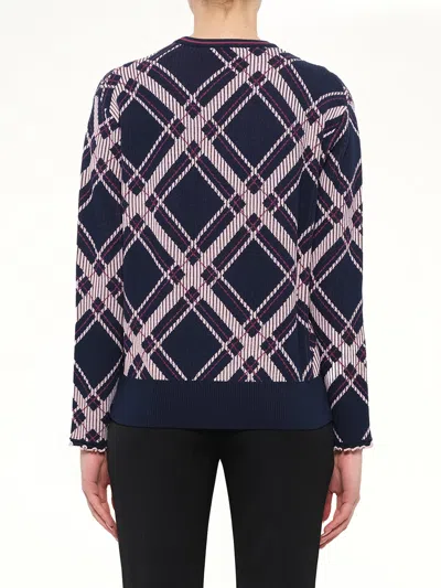 Kenzo Check-pattern Floral-embroidered Sweater In Multi
