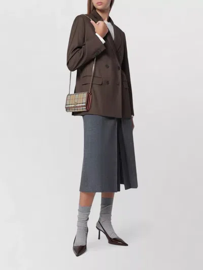 Burberry Chain Strap Checkered Pattern Fold Over Clutch In Multi