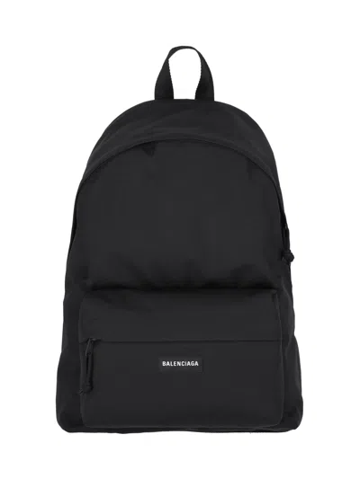 Balenciaga Urban Explorer Backpack With Front Zip Pocket In Black