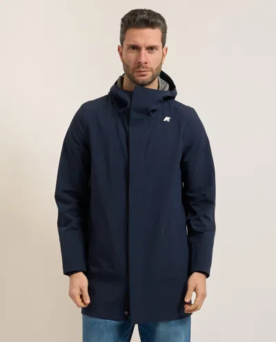 K-way 3-layer Stretch Waterproof Black Jacket In Blue