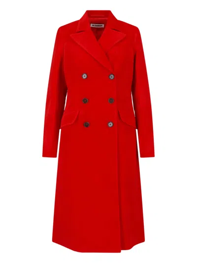 Jil Sander Tailored Coat Back Vent Double Breasted Lapels In Multi