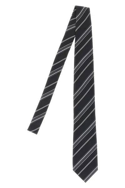 Tom Ford Mens Tie Diagonal Stripe Pattern Design In Black