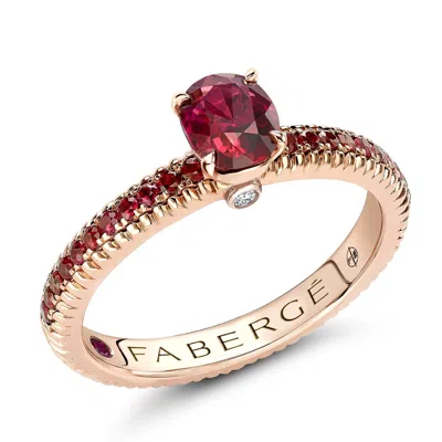 Fabergé Ruby Pavé Ring With Rubies In Gold
