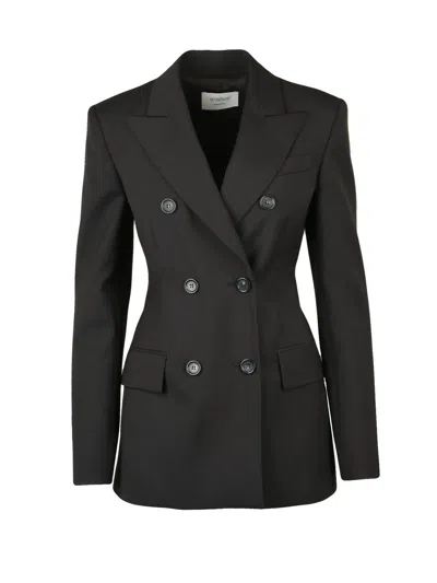 Sportmax Double-breasted Jacket Featuring Button Detailing In Black