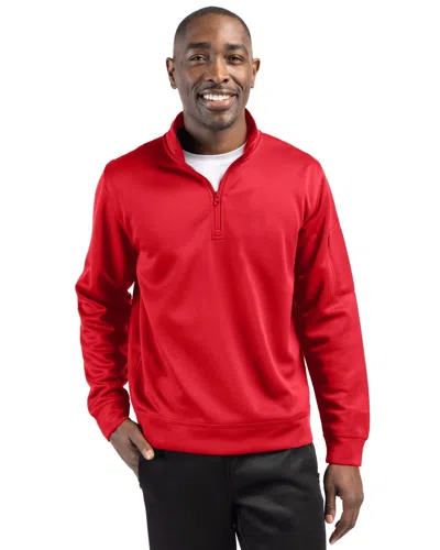 Clique Lift Eco Performance Half Zip Unisex Pullover In Red