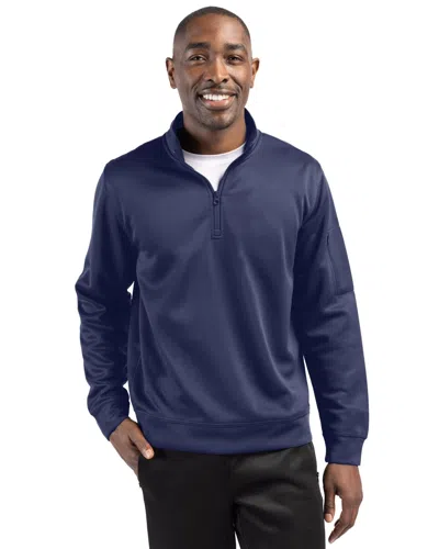 Clique Lift Eco Performance Half Zip Unisex Pullover In Blue