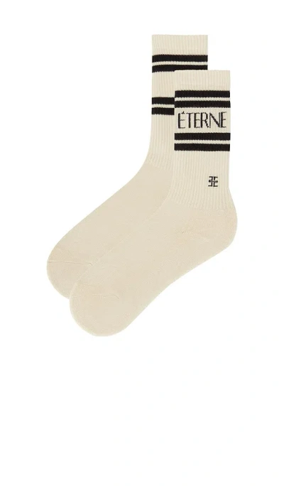 Éterne コットンロゴスポーツソックス In White