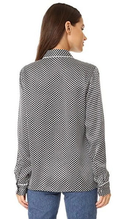 Shop Equipment Kate Moss X Shiloh Pajama Top In True Black/nature White