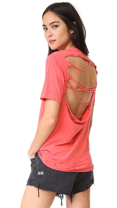 Ksubi Back Off Tee In Faded Red