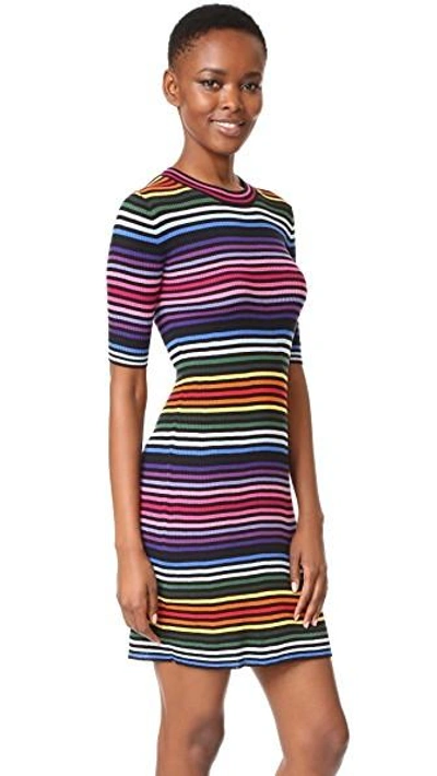 Shop Marc Jacobs Rainbow Jumper Dress In Black Multi