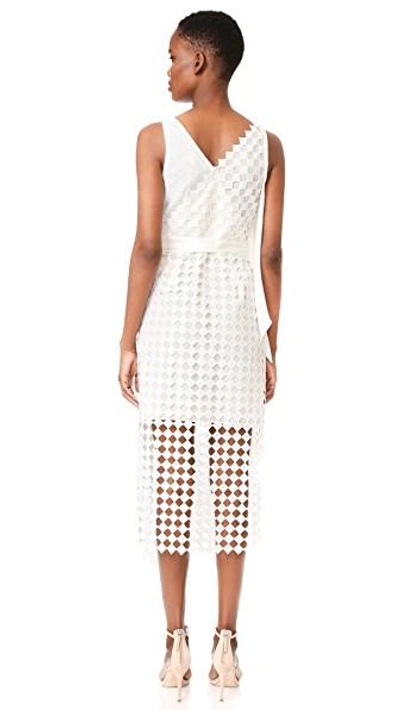 Shop Diane Von Furstenberg Asymmetrical Twig Lace Wrap Dress In Ivory/ivory