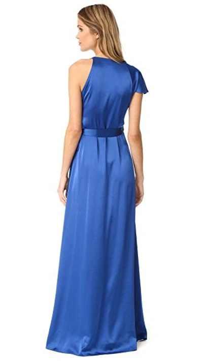 Shop Diane Von Furstenberg Sleeveless Ruffle Wrap Dress In French Blue