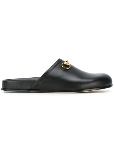 Gucci River Leather Mule Loafers In Black