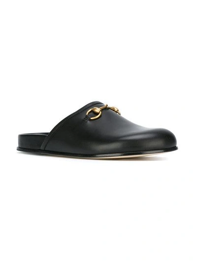 Shop Gucci Horsebit Slippers In Black