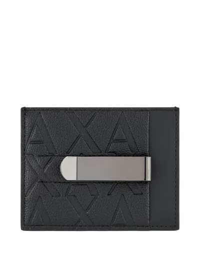 Armani Exchange 디보스드 로고 카드홀더 In Black