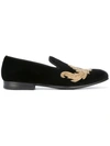 ALEXANDER MCQUEEN embroidered slippers,COTTON100%