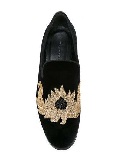 Shop Alexander Mcqueen Embroidered Slippers