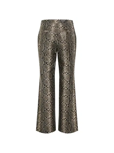 Karl Lagerfeld Faux-python Flared Pants In Gray