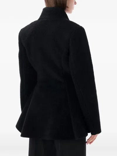 Stella Mccartney Fleece-texture Flared Jacket In Black
