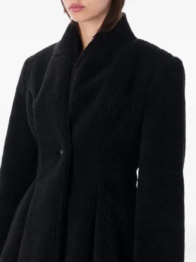 Stella Mccartney Fleece-texture Flared Jacket In Black