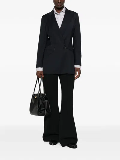 Max Mara Double-breasted Wool Blazer In Black
