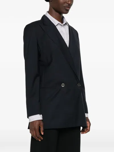 Max Mara Double-breasted Wool Blazer In Black