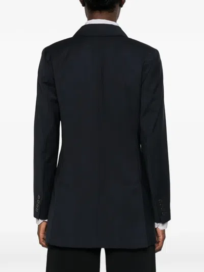 Max Mara Double-breasted Wool Blazer In Black