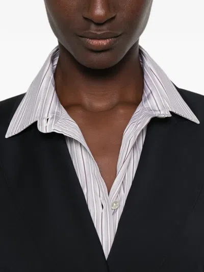 Max Mara Double-breasted Wool Blazer In Black