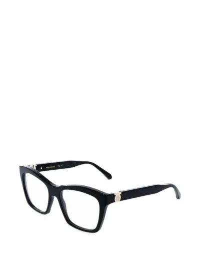 Ferragamo Eyewear 간치니 캣아이 프레임 안경 In Black