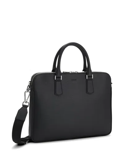 Hugo Boss 레더 브리프 케이스 In Black