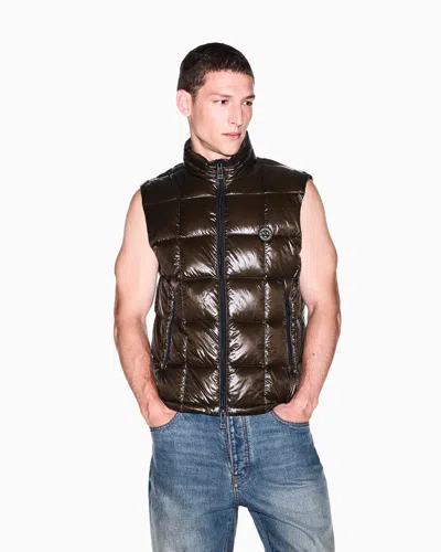 Armani Exchange Down Jacket Nylon With Down Feather Padding In Gray