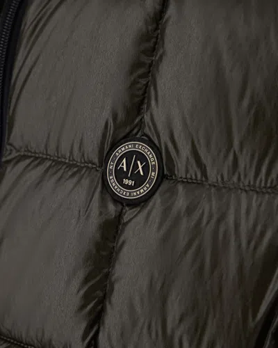 Armani Exchange Down Jacket Nylon With Down Feather Padding In Gray