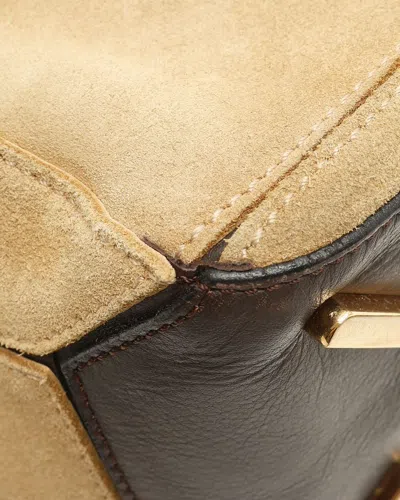 Loewe Medium Puzzle Suede Bag In Neutral