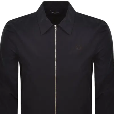 Fred Perry Poplin Overshirt Navy In Blue