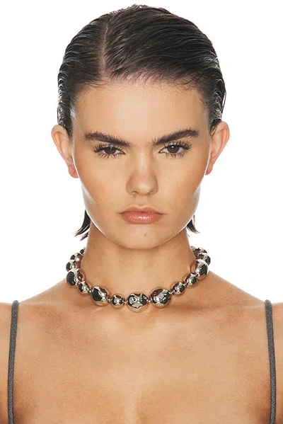 Givenchy Sculpted Gem Single Necklace In Silver