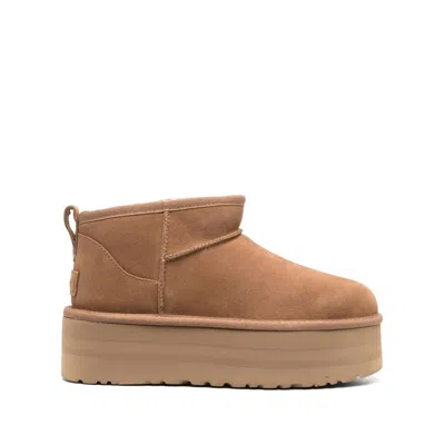 Ugg Suede Classic Ultra Mini Platform Boots In Brown