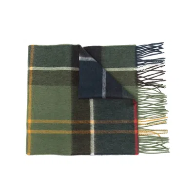 Barbour Check Pattern Scarf In Green
