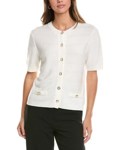 St John St. John Wool-blend Cardigan In White