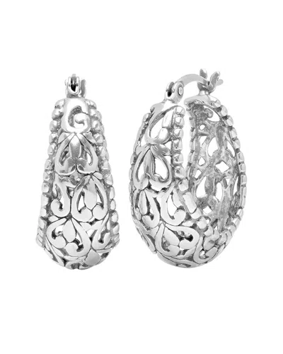 Maxcolor Silver Dangle Earrings In Silver