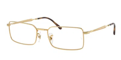 Ray Ban Rectangle-frame Glasses In Gold