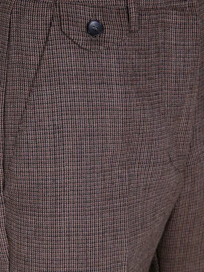 Seventy Houndstooth-pattern Wool Trousers In Brown
