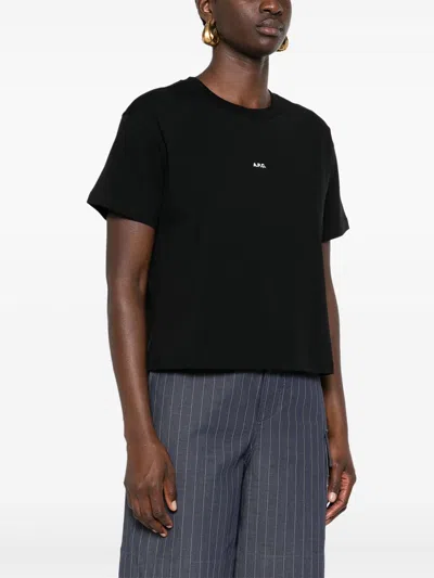 A.p.c. T-shirt Boxy Micro Logo Gots In Black
