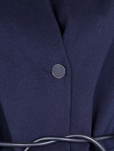 Seventy Double Wool Blend Short Coat In Blue