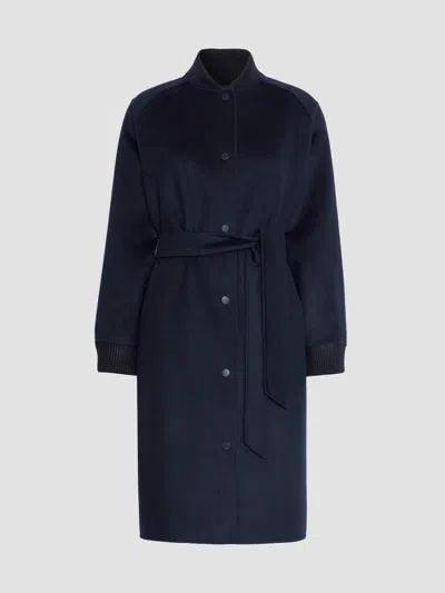 Weekend Max Mara Long-sleeved Coat In Blue